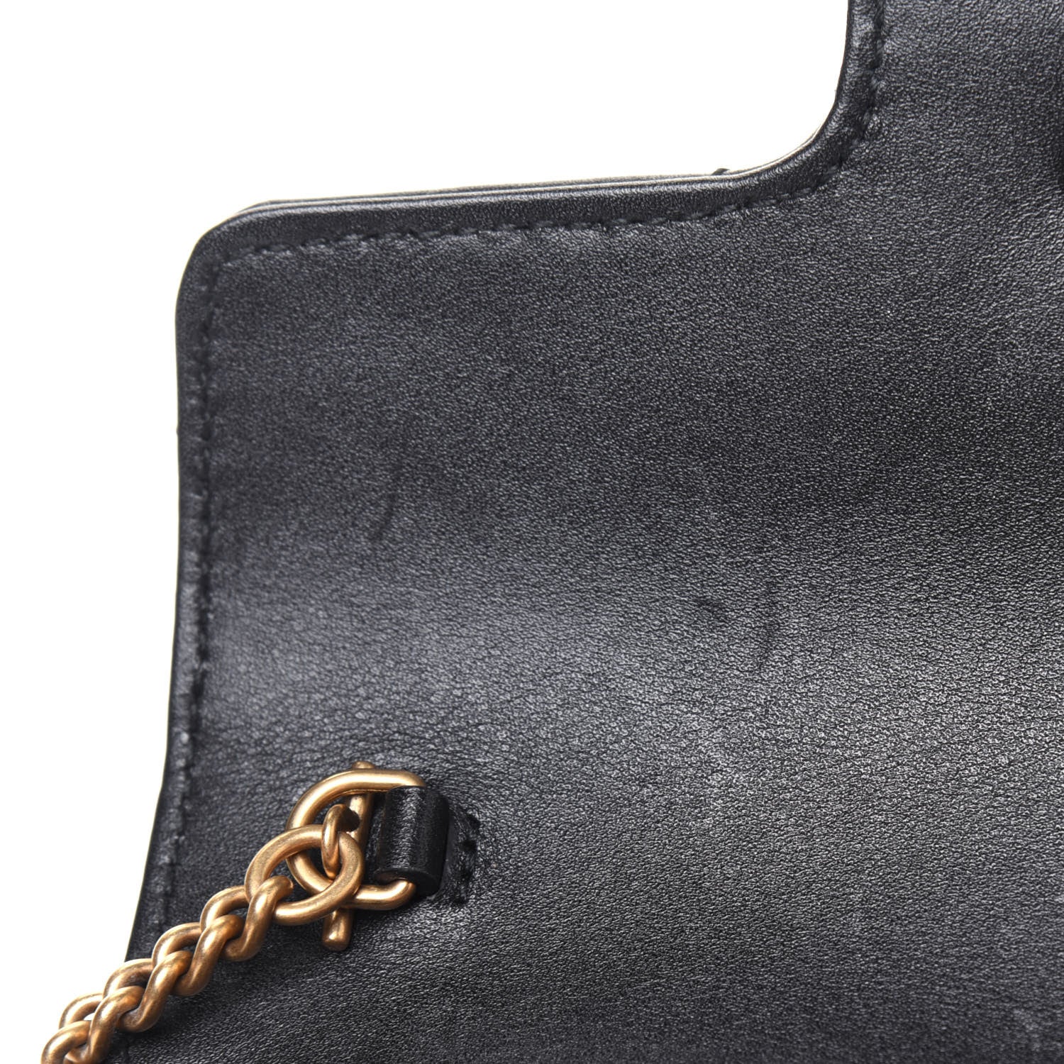 Gucci Calfskin Matelasse Super Mini GG Marmont Shoulder Bag Black 9 of 16