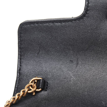 Gucci Calfskin Matelasse Super Mini GG Marmont Shoulder Bag Black 9 of 16