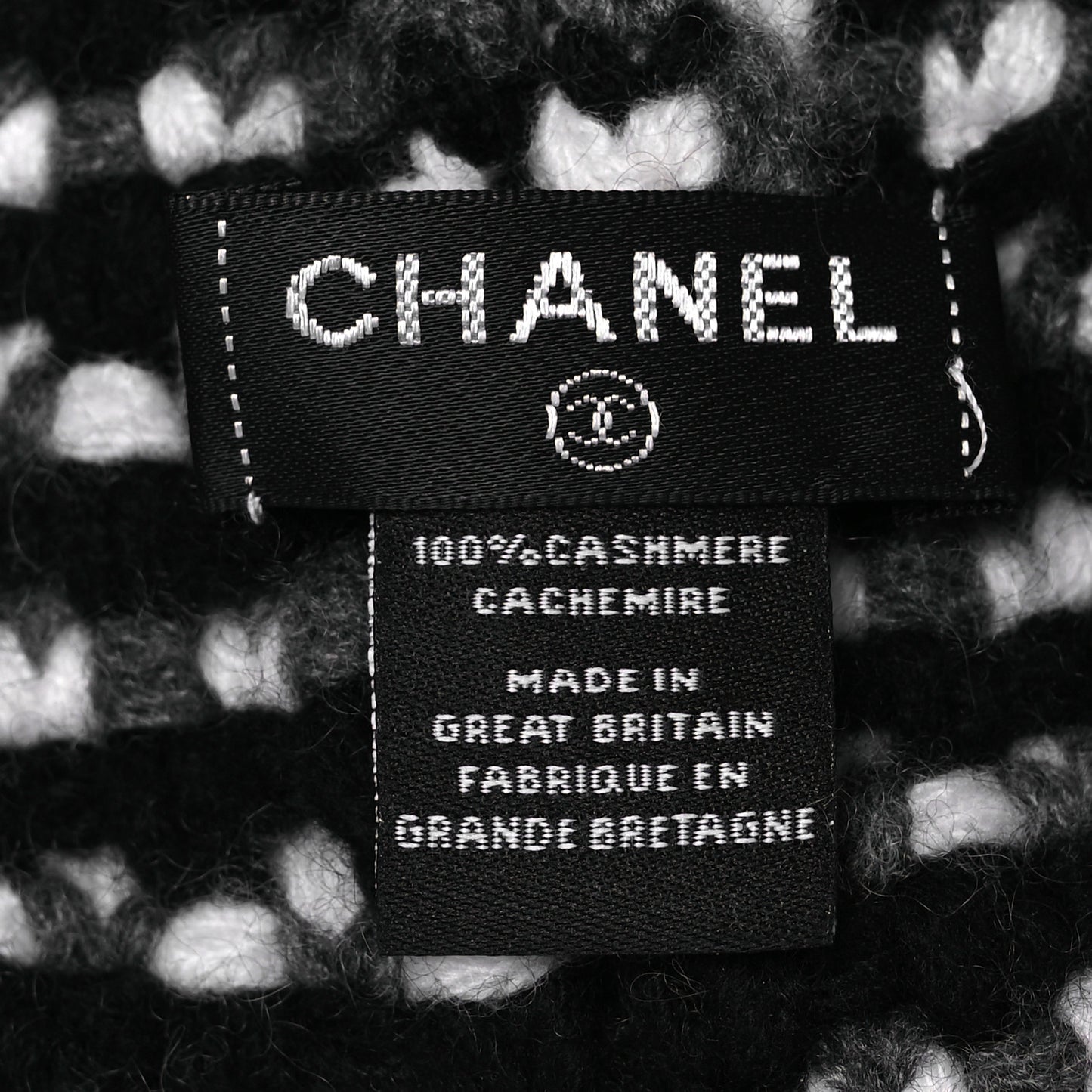 Cashmere CC Beanie Hat Black White Grey