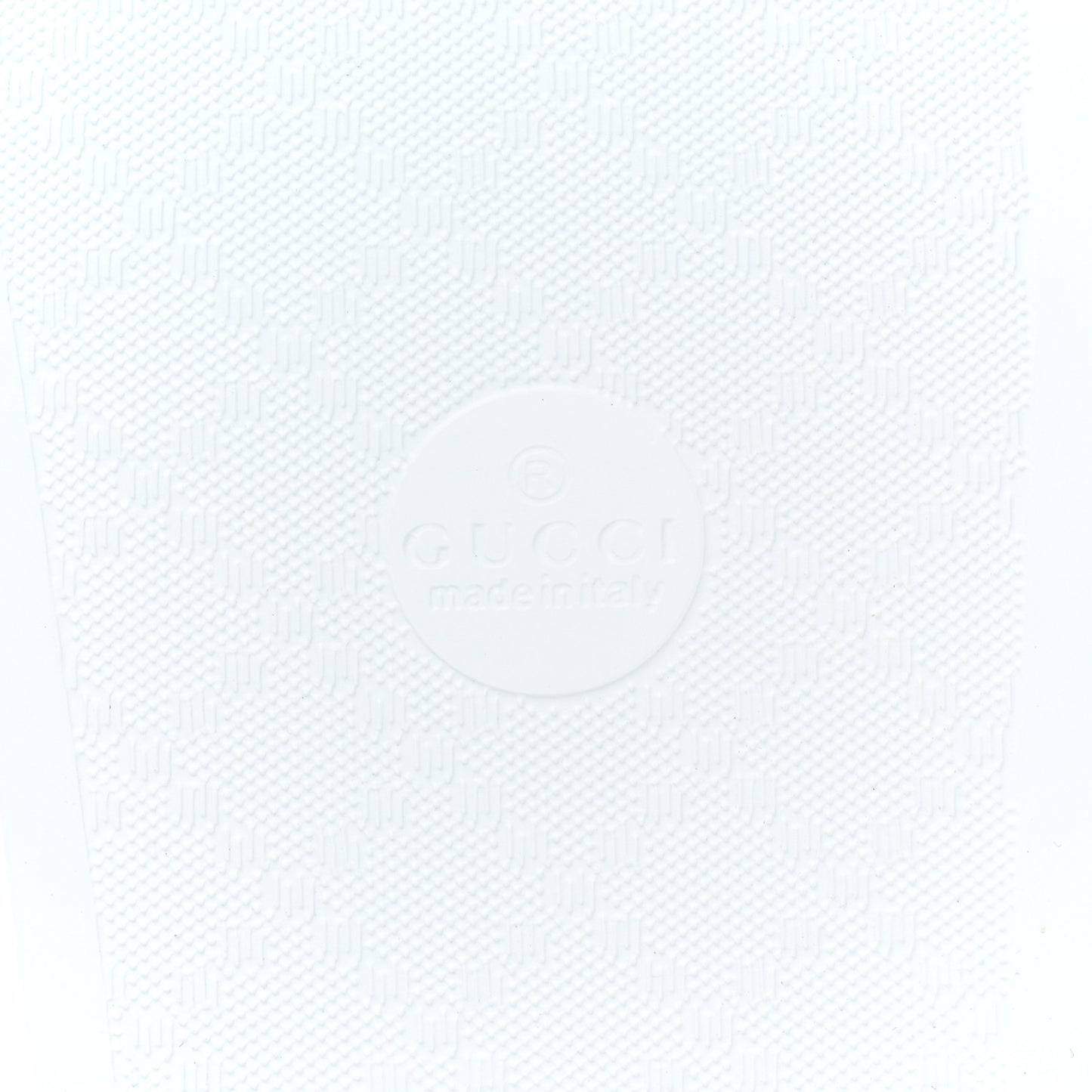 Rubber GG Monogram Mens Slide Sandals 10 White