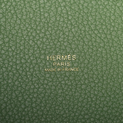 Hermes Taurillon Maurice Picotin Lock 18 PM Vert Criquet 6 of 10