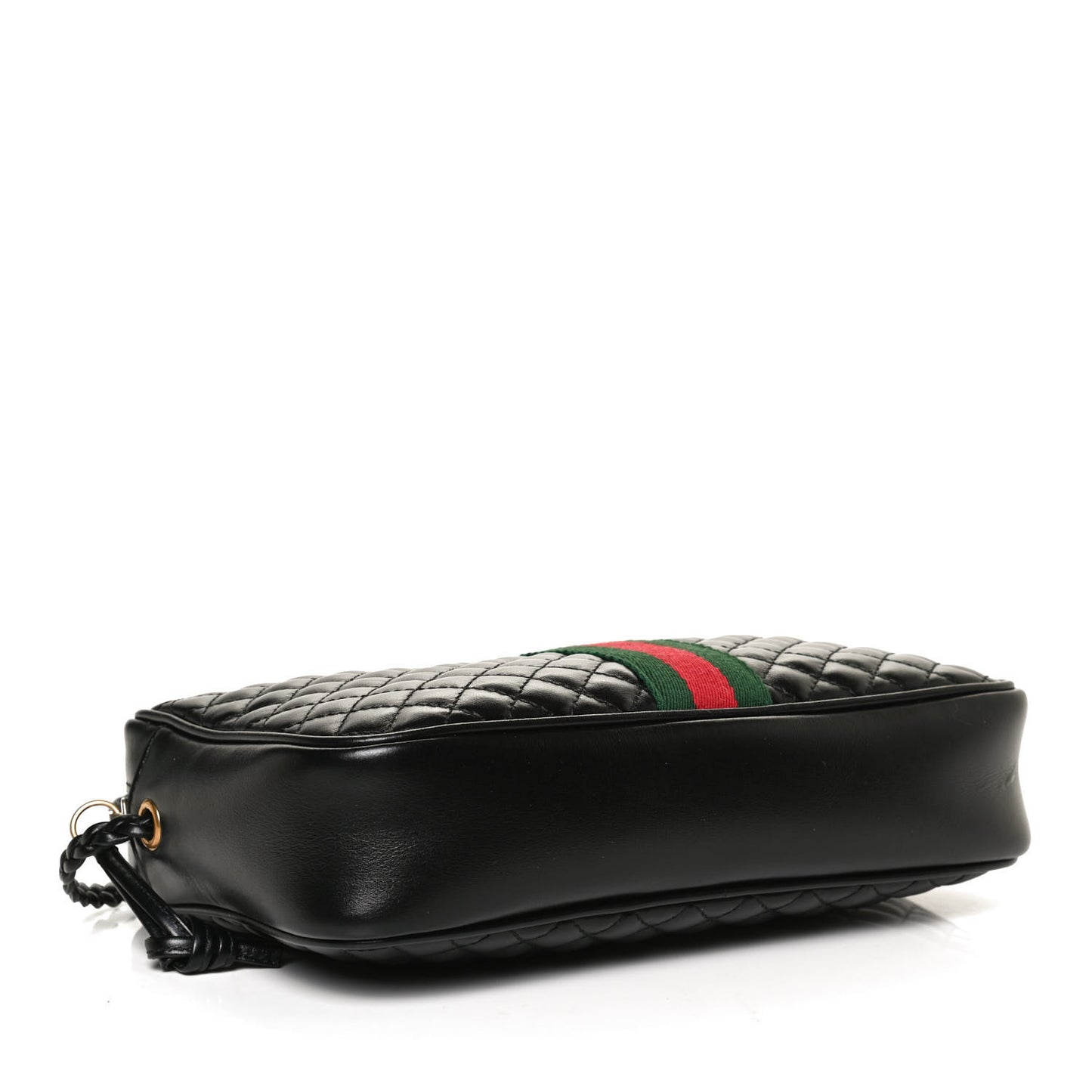 Calfskin Web Trapuntata Small GG Shoulder Bag Black