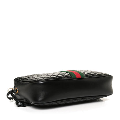 Gucci Calfskin Web Trapuntata Small GG Shoulder Bag Black 4 of 11