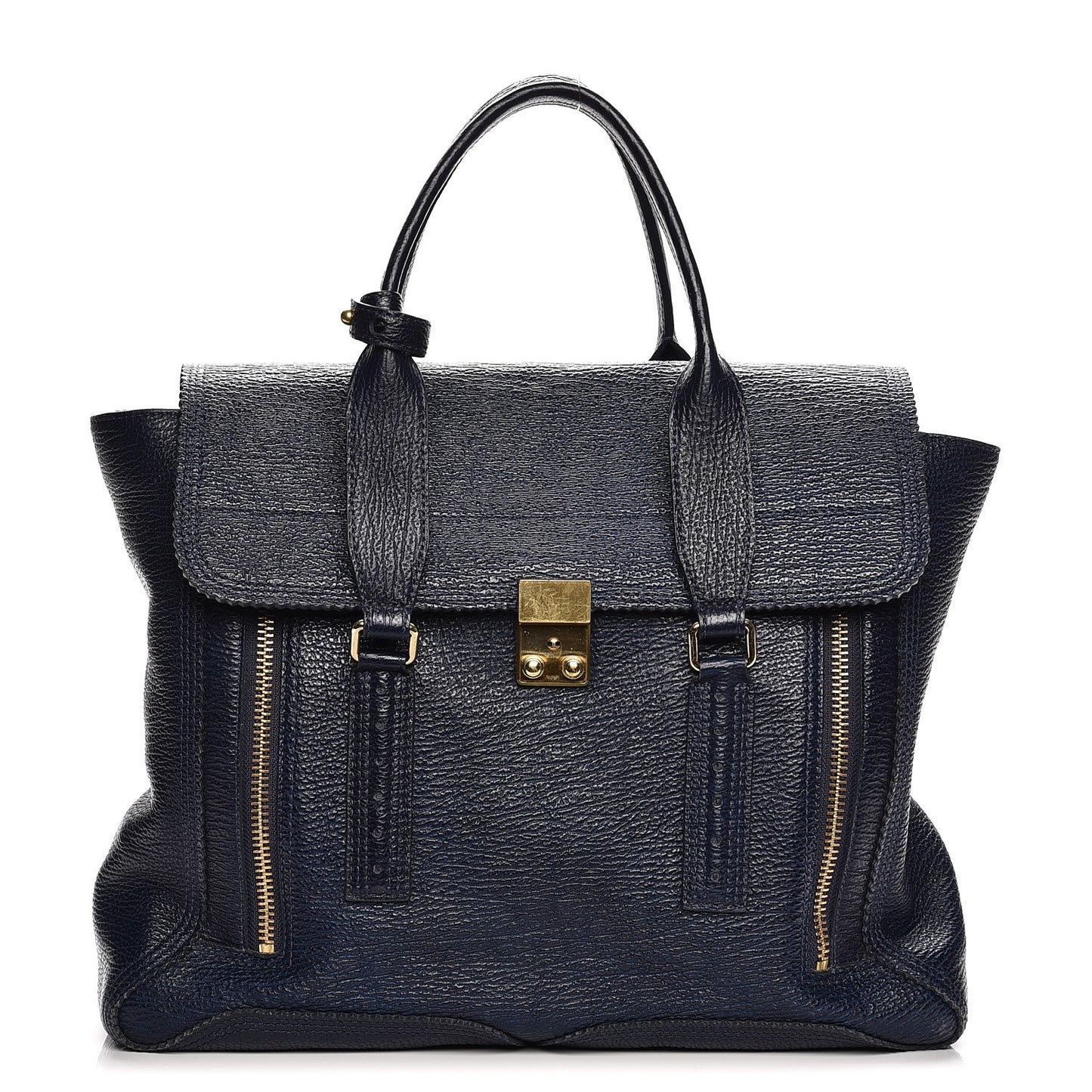 3.1 Textured Calfskin Large Pashli Satchel Ink