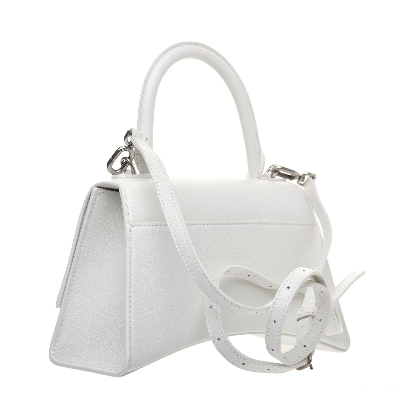 Balenciaga Grained Calfskin Small Hourglass Top Handle Bag White 3 of 13
