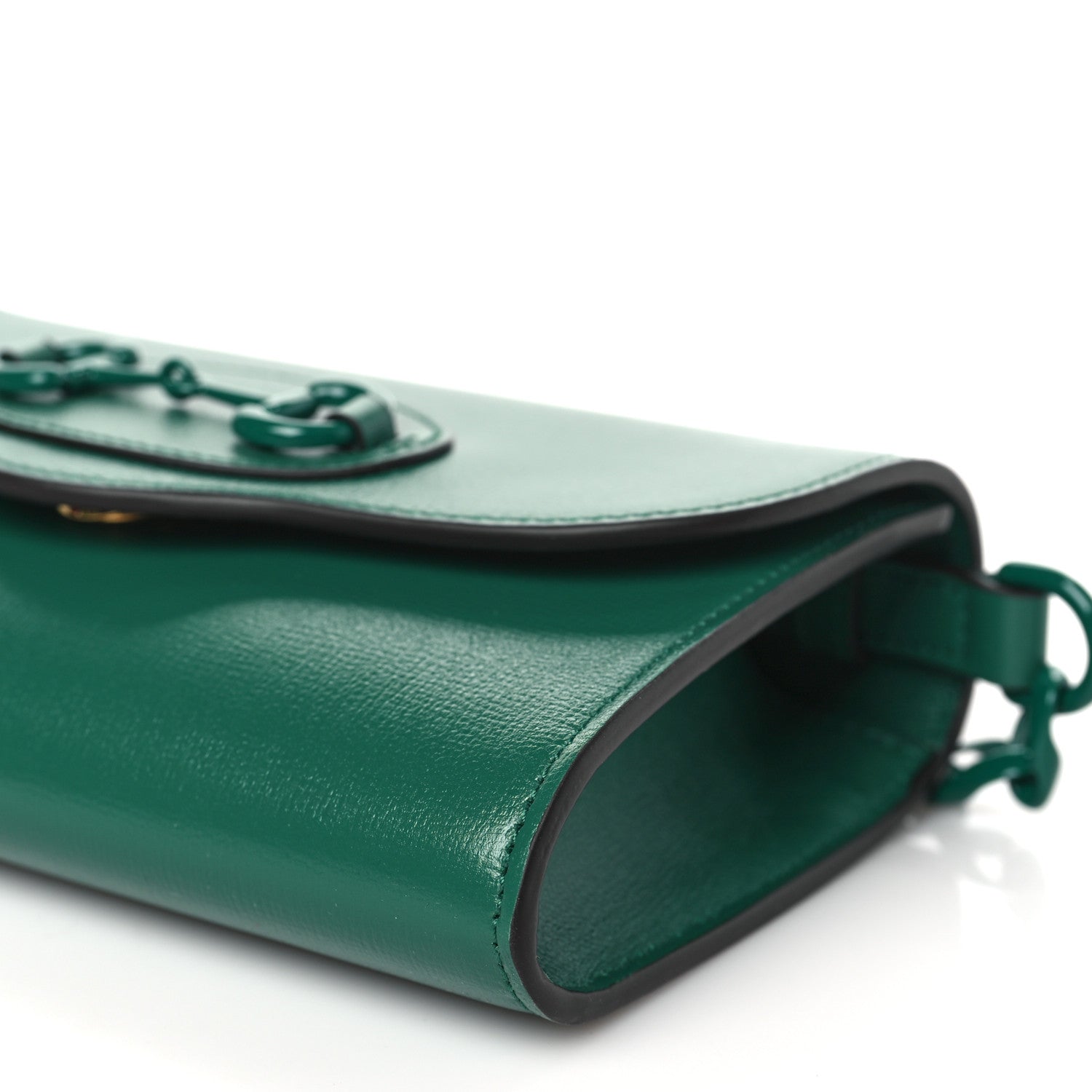 Gucci Azalea Calfskin Web Monochrome Mini Horsebit 1955 Chain Shoulder Bag Emerald 8 of 8