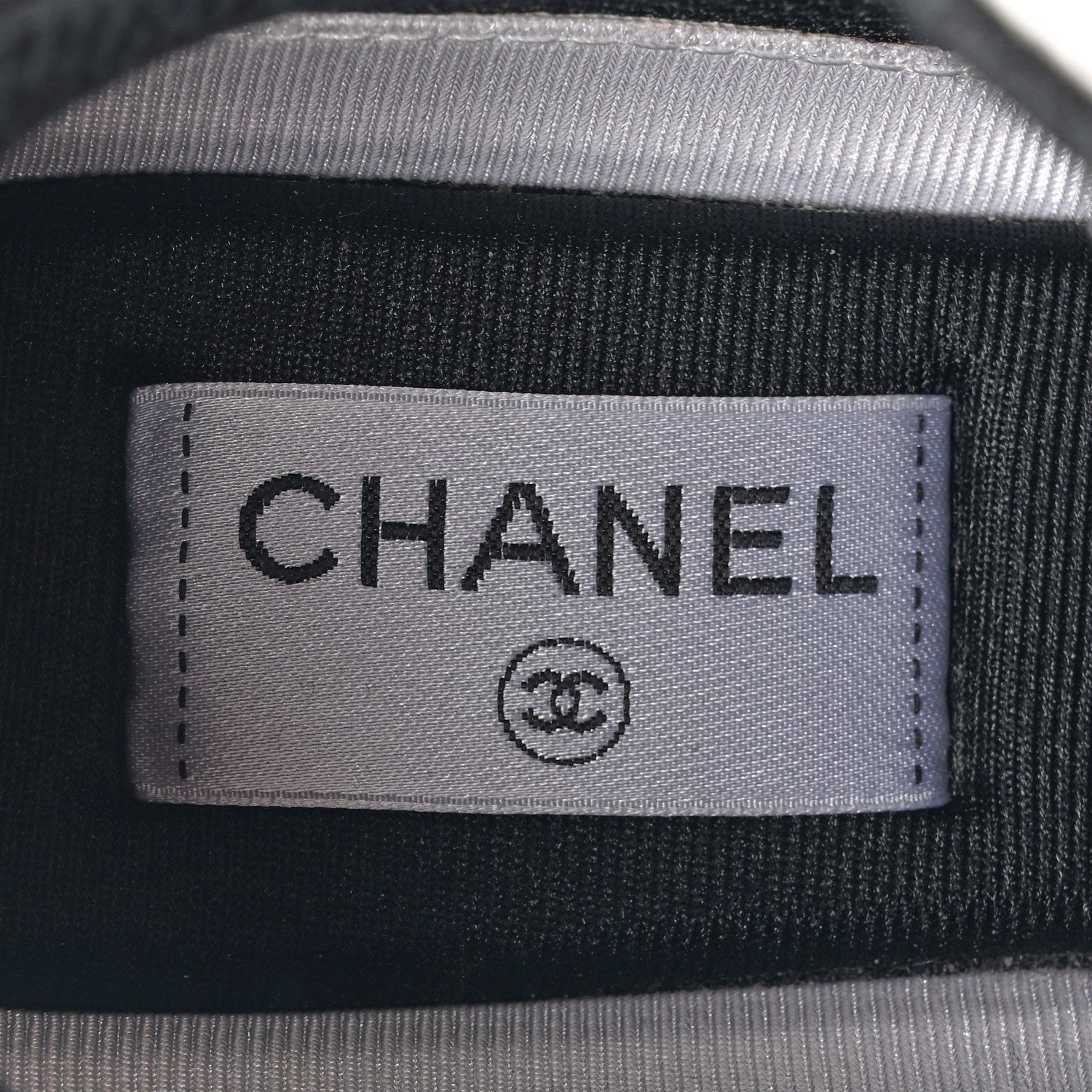 Chanel Mesh Suede Calfskin Grained Calfskin Womens CC Sneakers 40.5 White Black 7 of 11