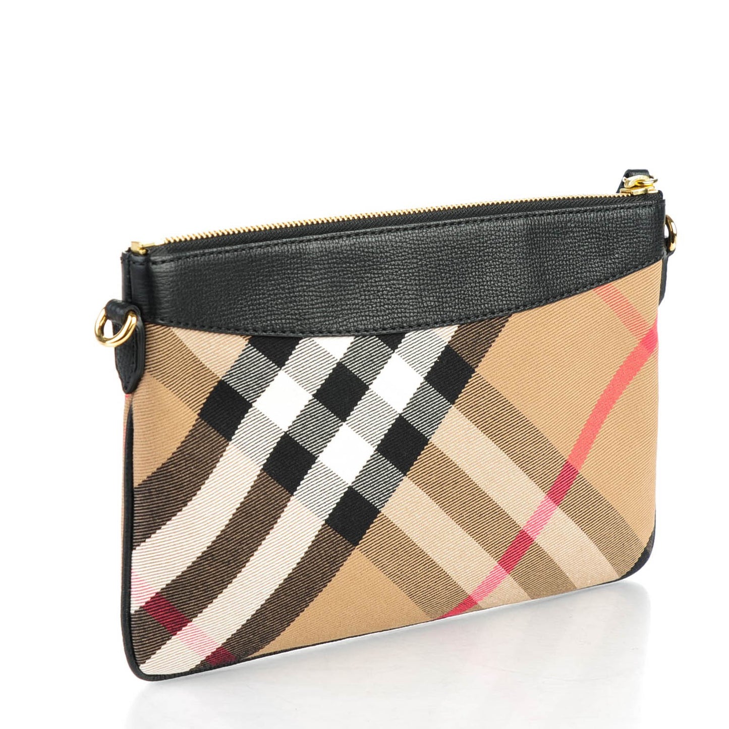 House Check Sequin Peyton Crossbody Clutch Bag Gold Black