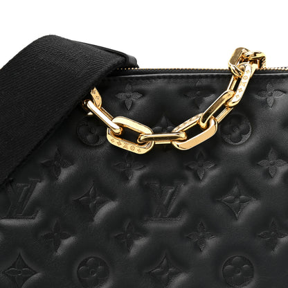 Louis Vuitton Lambskin Embossed Monogram Coussin PM Black 9 of 11
