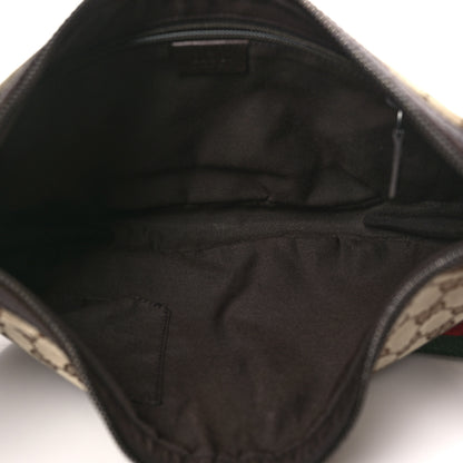 Gucci Monogram Web Medium Half Moon Hobo Dark Brown 5 of 11