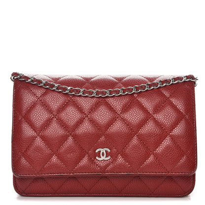 Chanel Caviar Quilted Wallet on Chain WOC Red 1 of 14
