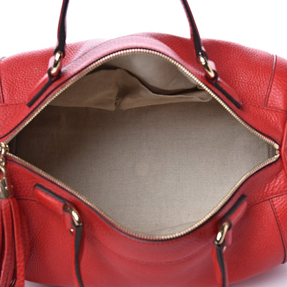 Gucci Pebbled Calfskin Medium Soho Boston Red 5 of 11