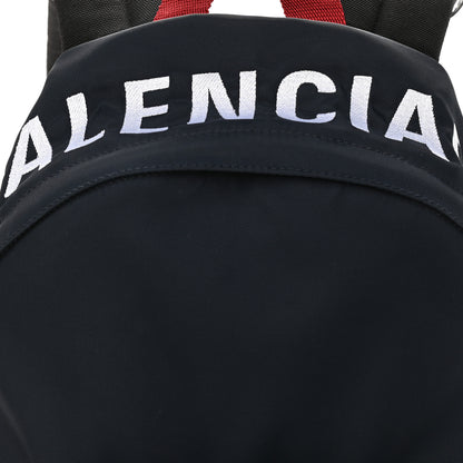 Balenciaga Sport Nylon Logo Embroidered Wheel Backpack Navy Blue Red 8 of 10