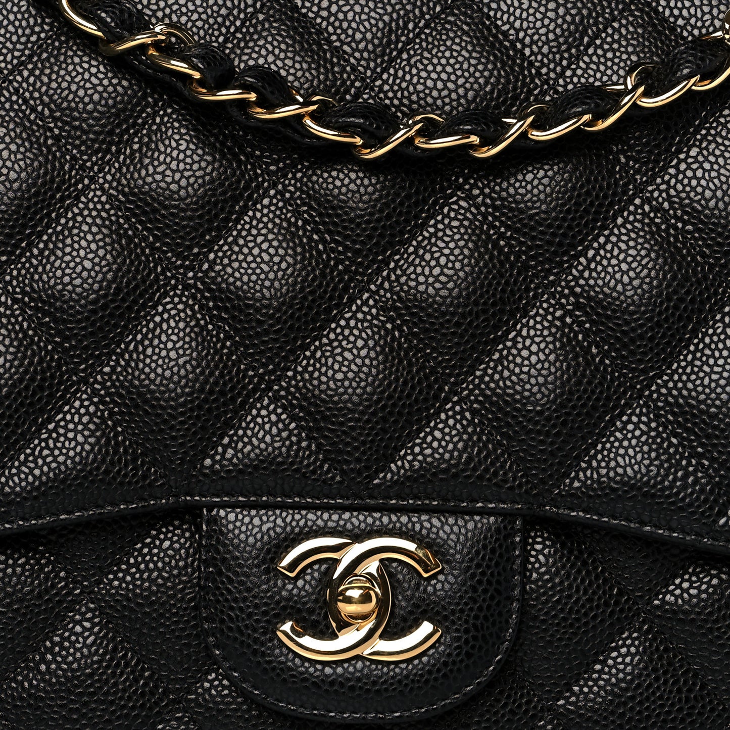 Caviar Quilted Jumbo Single Flap Black