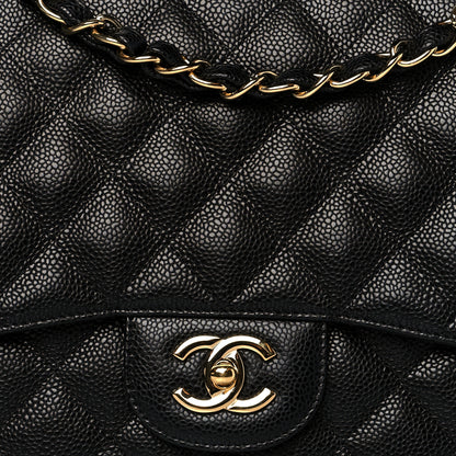 Chanel Caviar Quilted Jumbo Single Flap Black 7 of 10