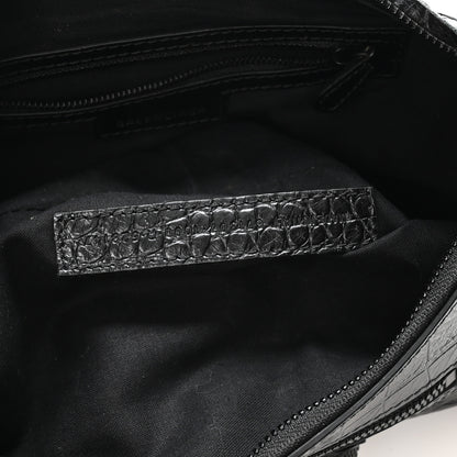 Balenciaga Extra Supple Calfskin Crocodile Embossed Monochrome Small Le Cagole Shoulder Bag Black 8 of 11