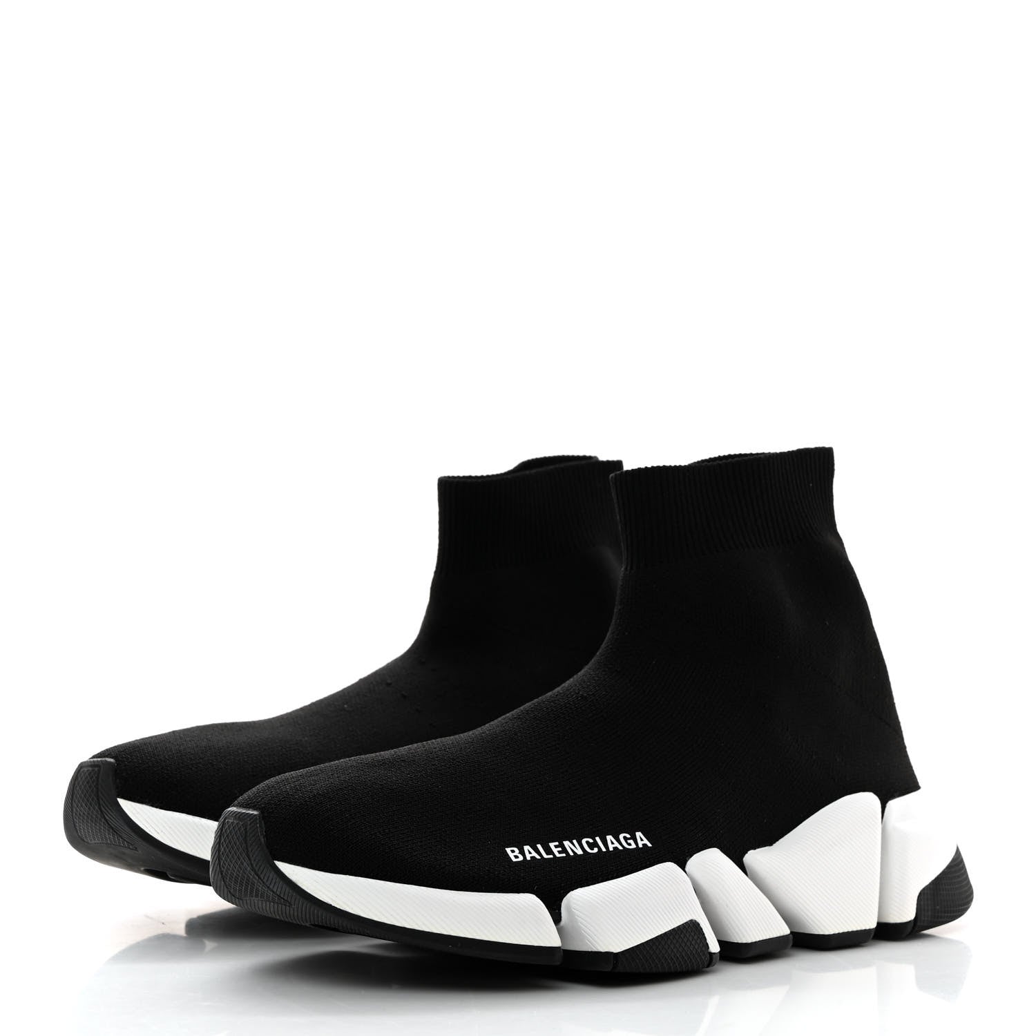 Balenciaga Technical 3D Recycled Knit Bi-Color Sole Womens Speed 2.0 Sneakers 39 Black White 3 of 9