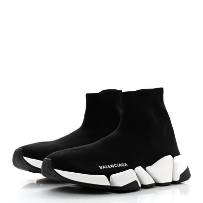 Balenciaga Technical 3D Recycled Knit Bi-Color Sole Womens Speed 2.0 Sneakers 39 Black White 3 of 9