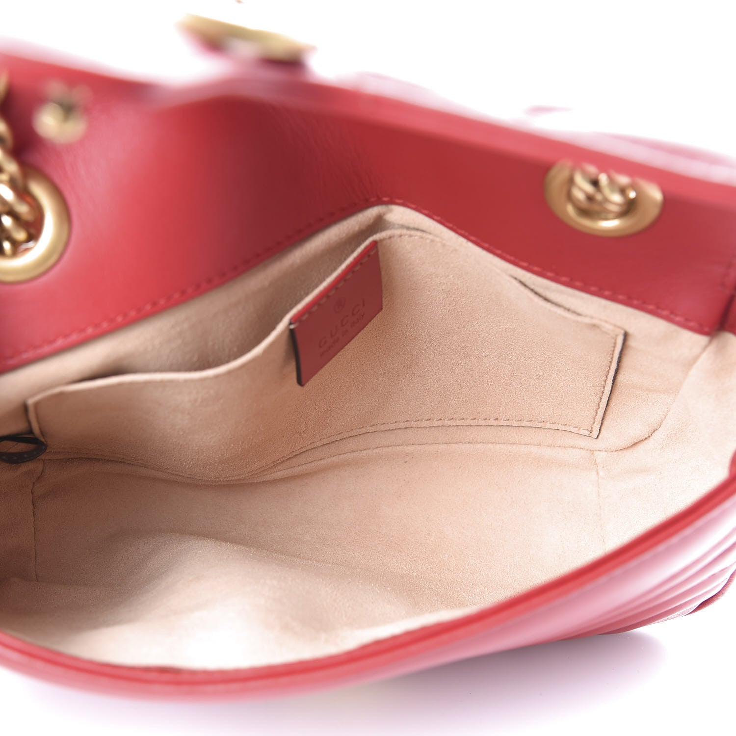 Gucci Calfskin Matelasse Mini GG Marmont Shoulder Bag Hibiscus Red 4 of 10