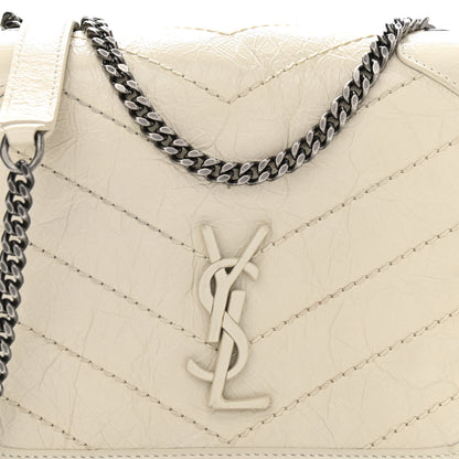 Saint Laurent Crinkled Calfskin Matelasse Monogram Niki Chain Wallet Crema Soft 14 of 14