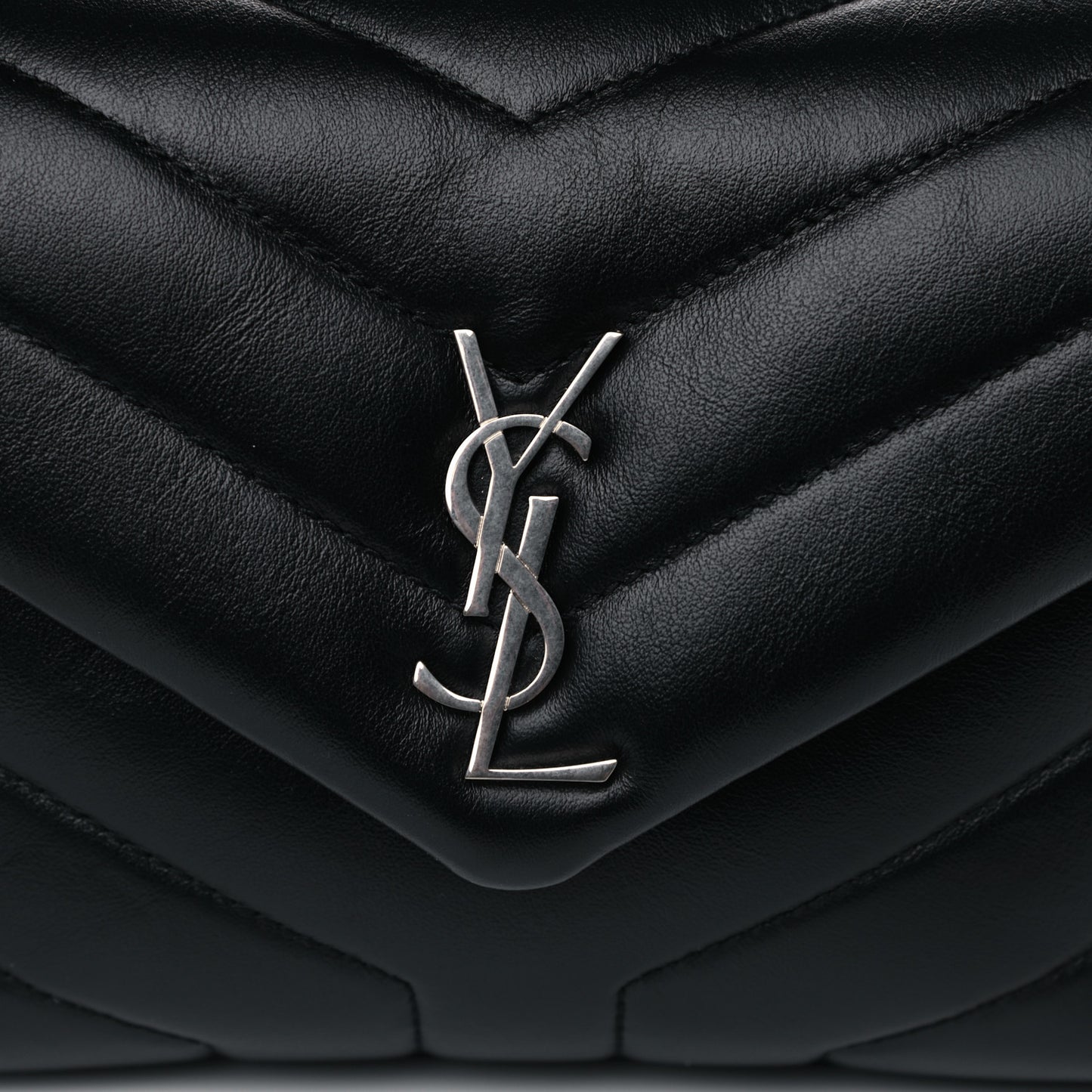 Calfskin Y Quilted Monogram Toy Loulou Crossbody Bag Black