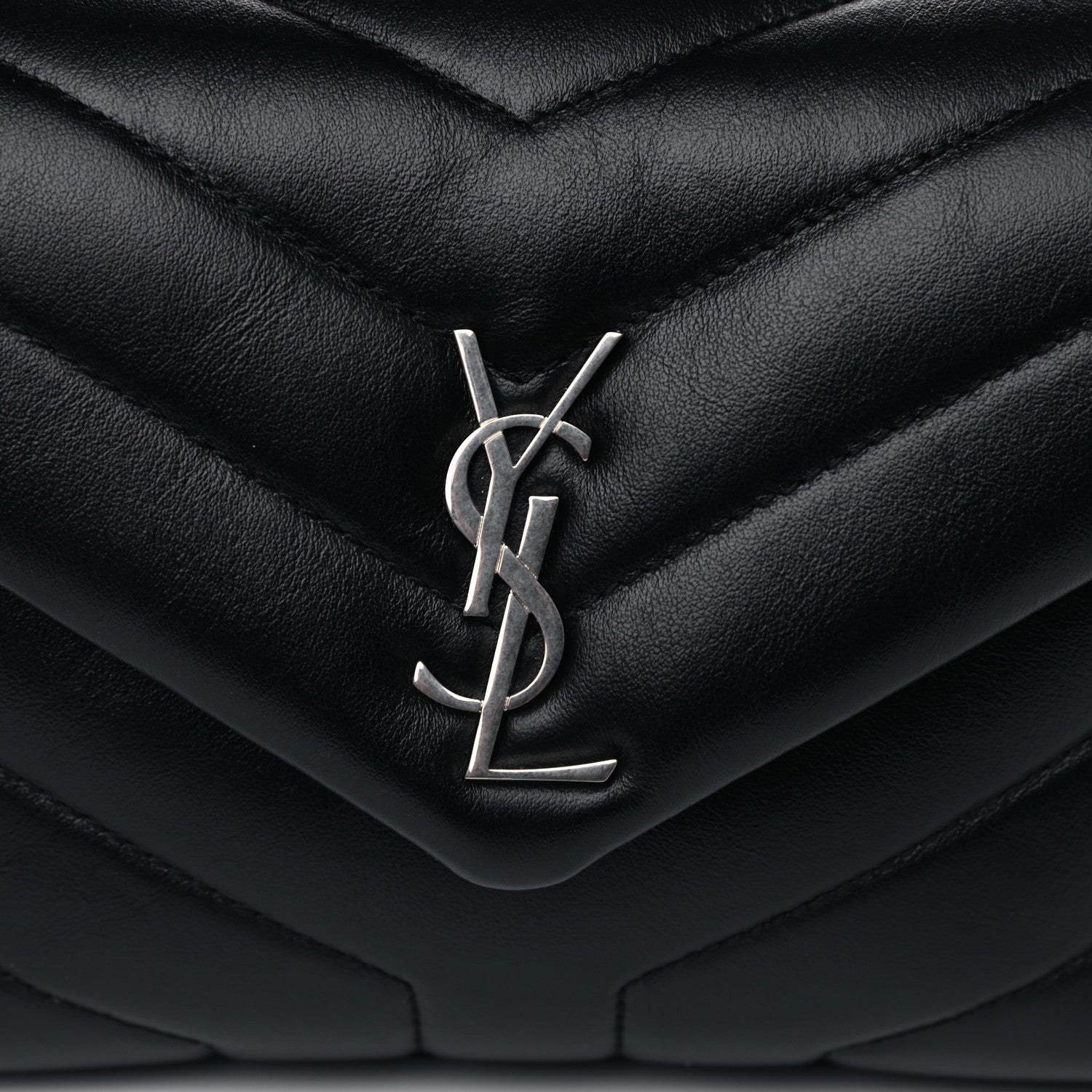 Saint Laurent Calfskin Y Quilted Monogram Toy Loulou Crossbody Bag Black 9 of 13