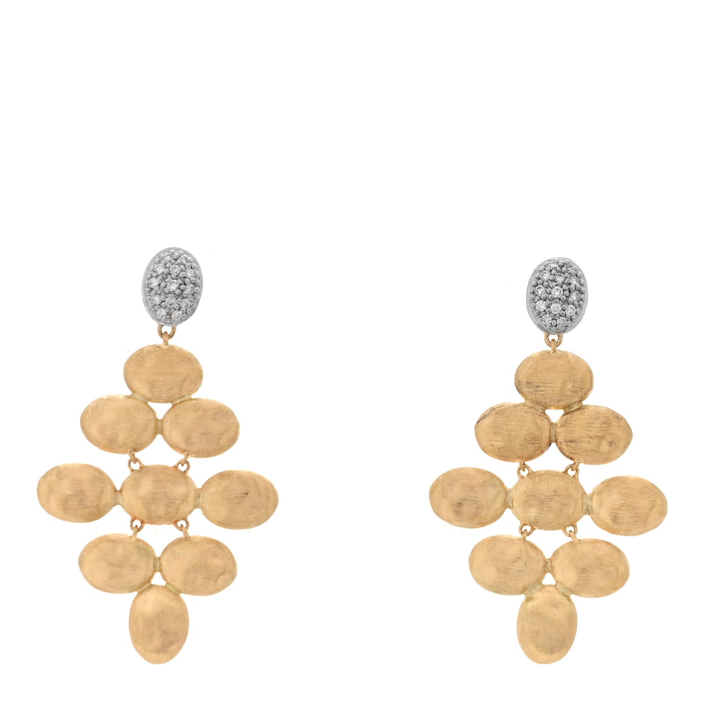 18K Yellow White Gold Diamond Siviglia Chandelier Drop Earrings