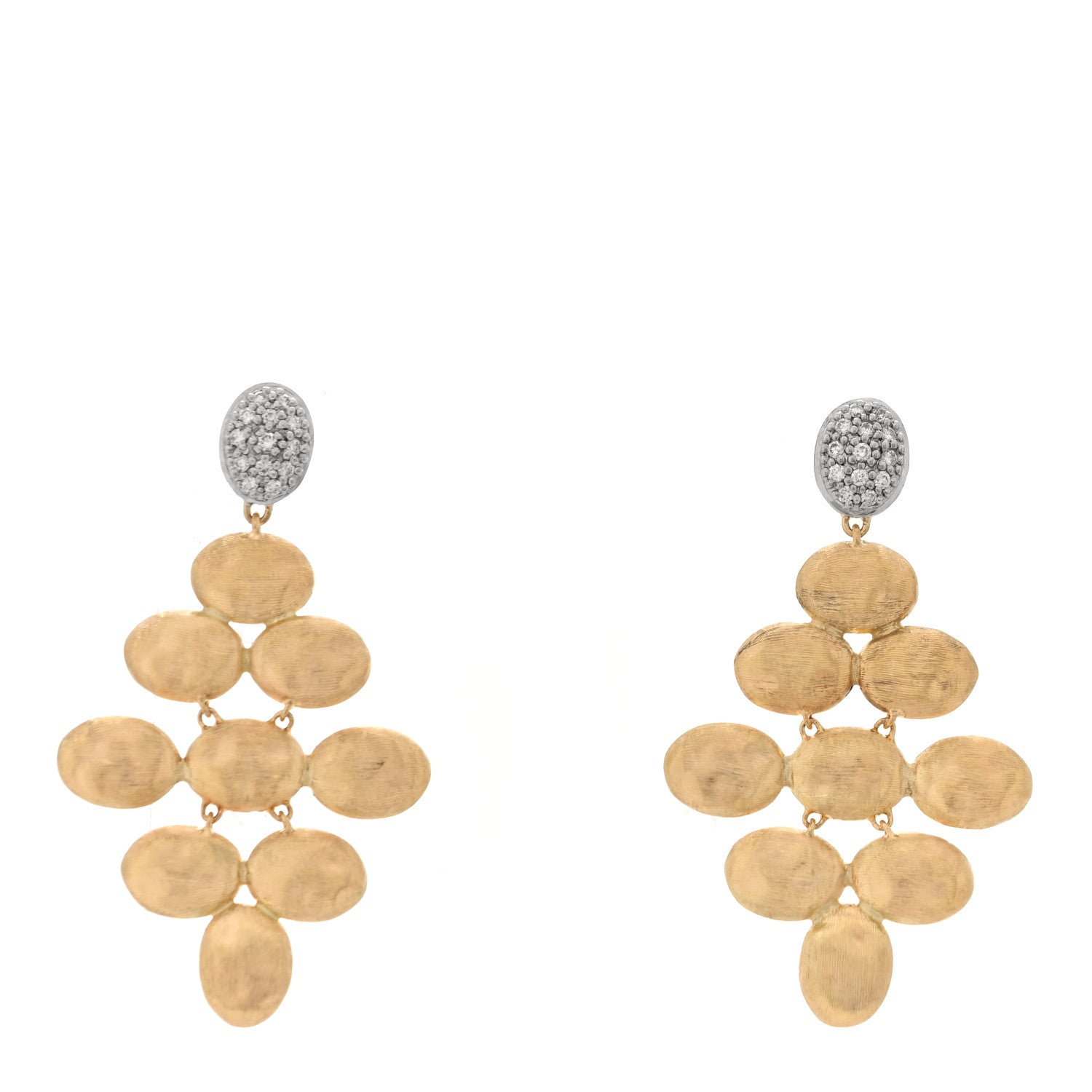 Marco Bicego 18K Yellow White Gold Diamond Siviglia Chandelier Drop Earrings 1 of 4