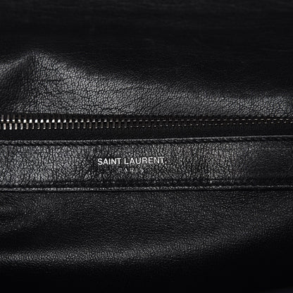 Saint Laurent Sheepskin Matelasse Chevron Monogram Large College Satchel Black 8 of 9