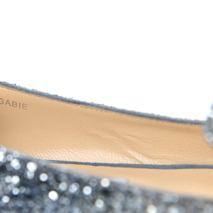 Jimmy Choo Glitter Degrade Fireball Gabie Flats 37.5 Silver Dusk Blue 10 of 10