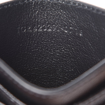 Saint Laurent Grain De Poudre Matelasse Chevron Monogram Credit Card Case Black 7 of 8