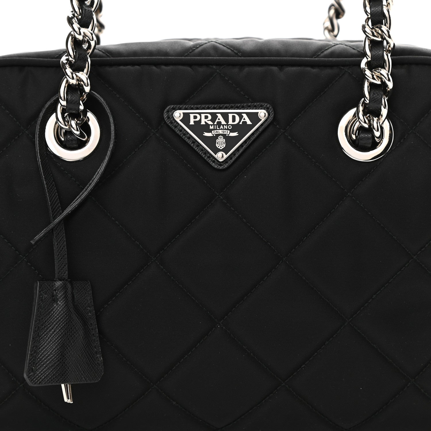 Prada Nylon Tessuto Impuntu Quilted Shoulder Bag Black 8 of 10