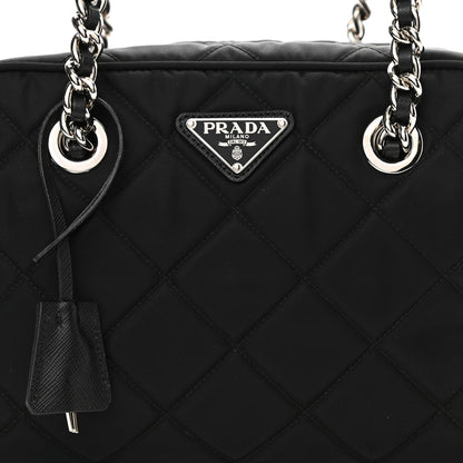 Prada Nylon Tessuto Impuntu Quilted Shoulder Bag Black 8 of 10