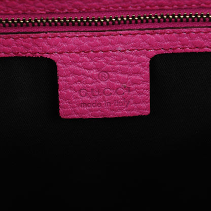 Gucci Calfskin Bamboo Bullet Satchel Pink 6 of 8