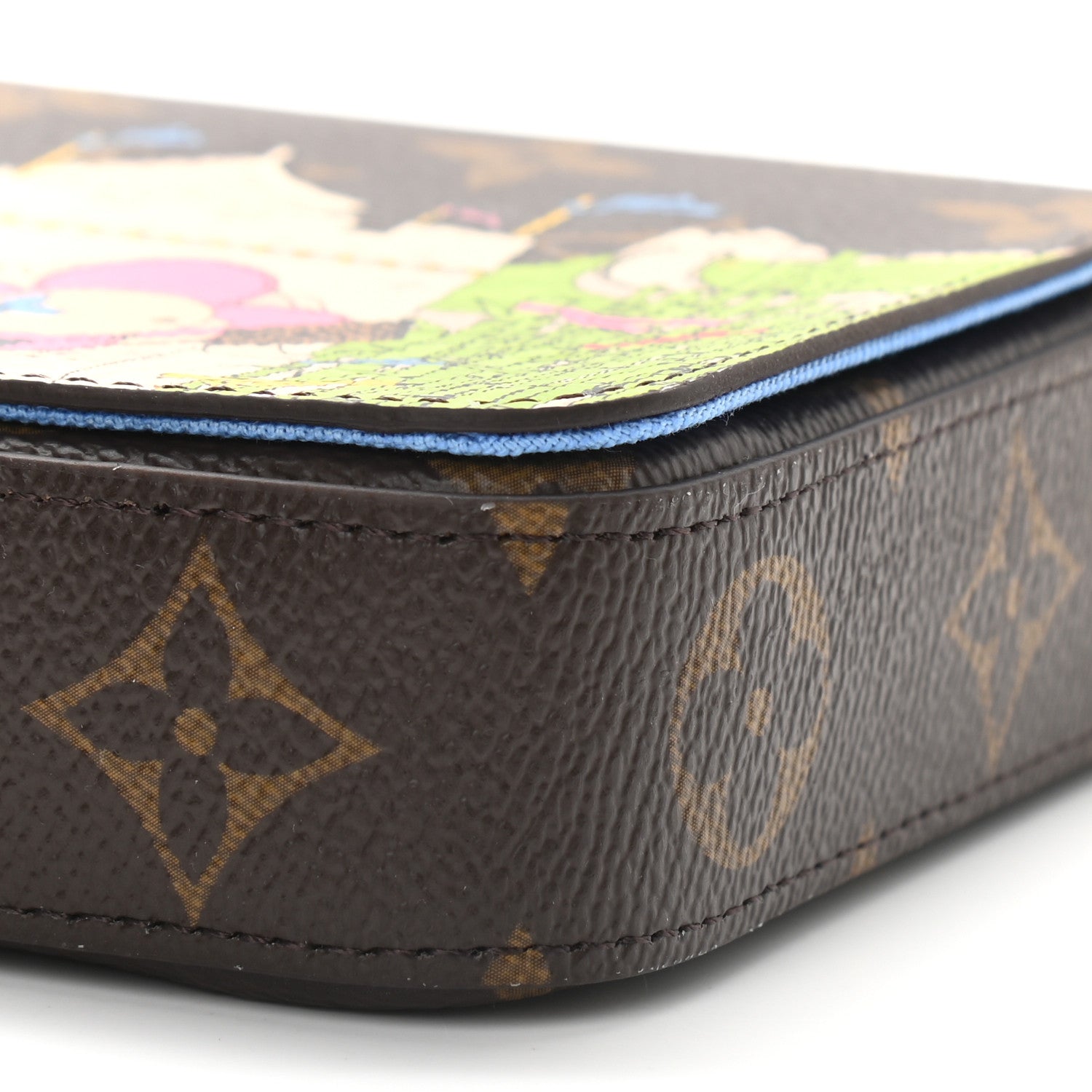 Louis Vuitton Monogram 2021 Christmas Animation China Wall Pochette Felicie Chain Wallet Myosotis Blue 8 of 8