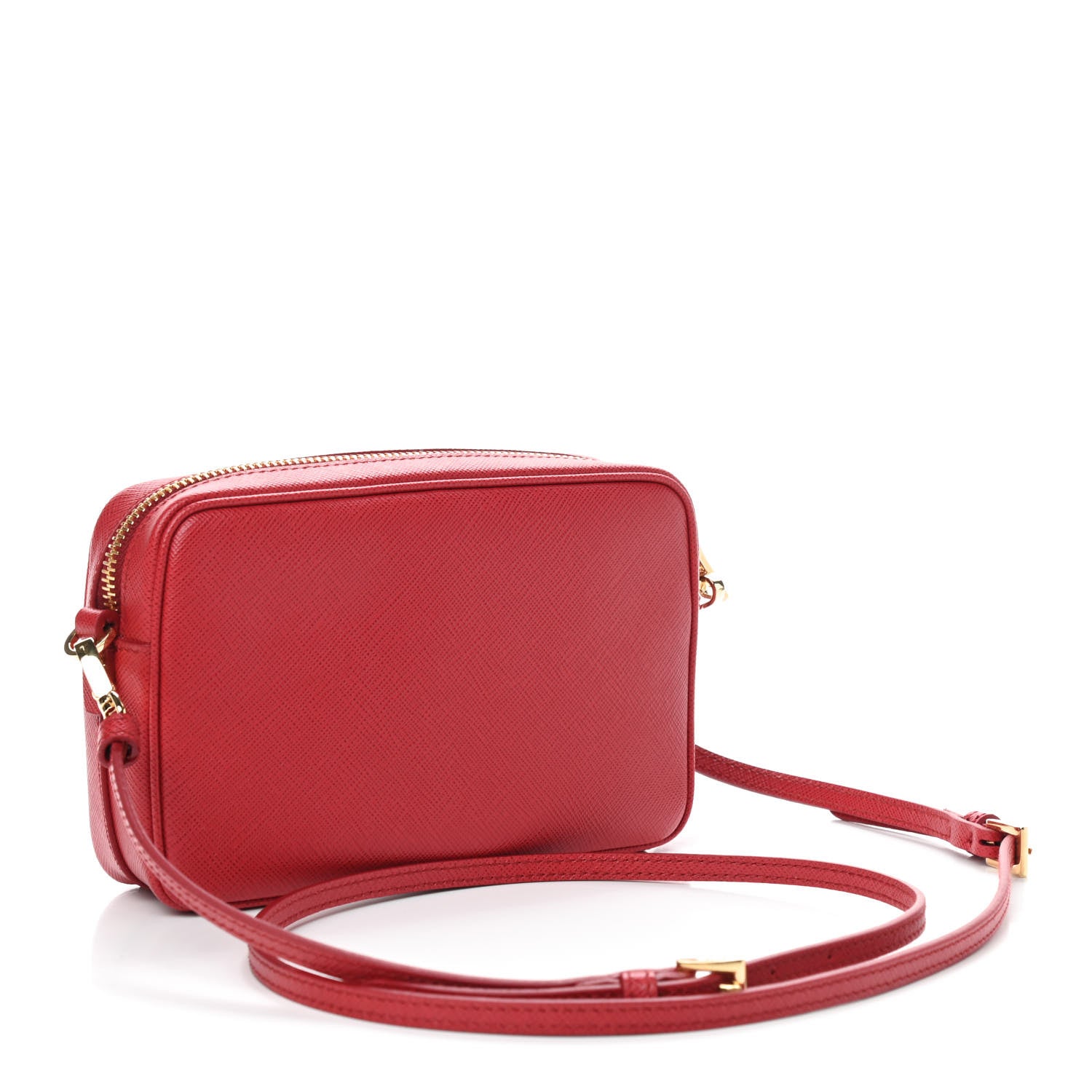 Prada Saffiano Mini Monochrome Camera Crossbody Bag Fuoco 2 of 8