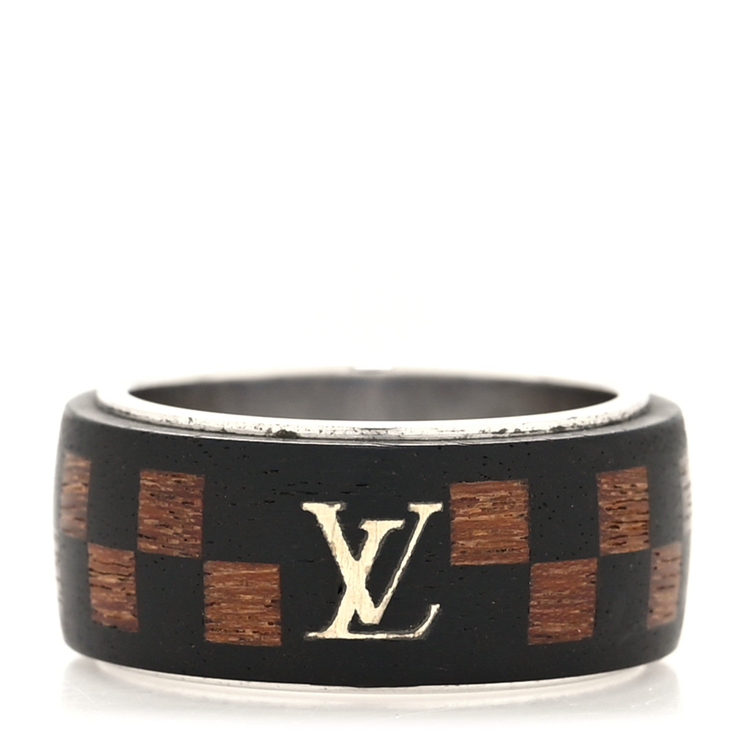Louis Vuitton Damier Wood Brass Ring 56 7.5 Brown 1 of 5