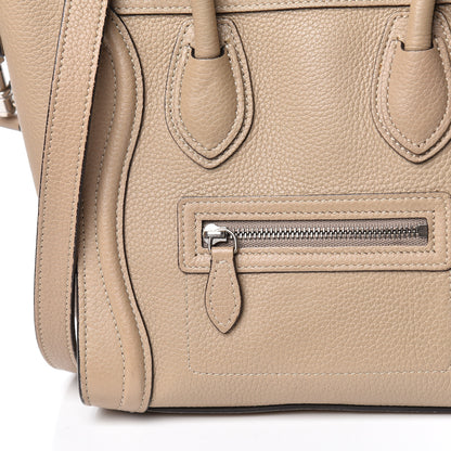 Celine Drummed Calfskin Nano Luggage Dune 9 of 15