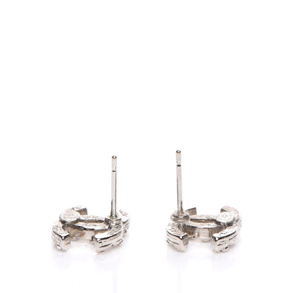 Chanel Crystal CC Earrings Silver 5 of 5