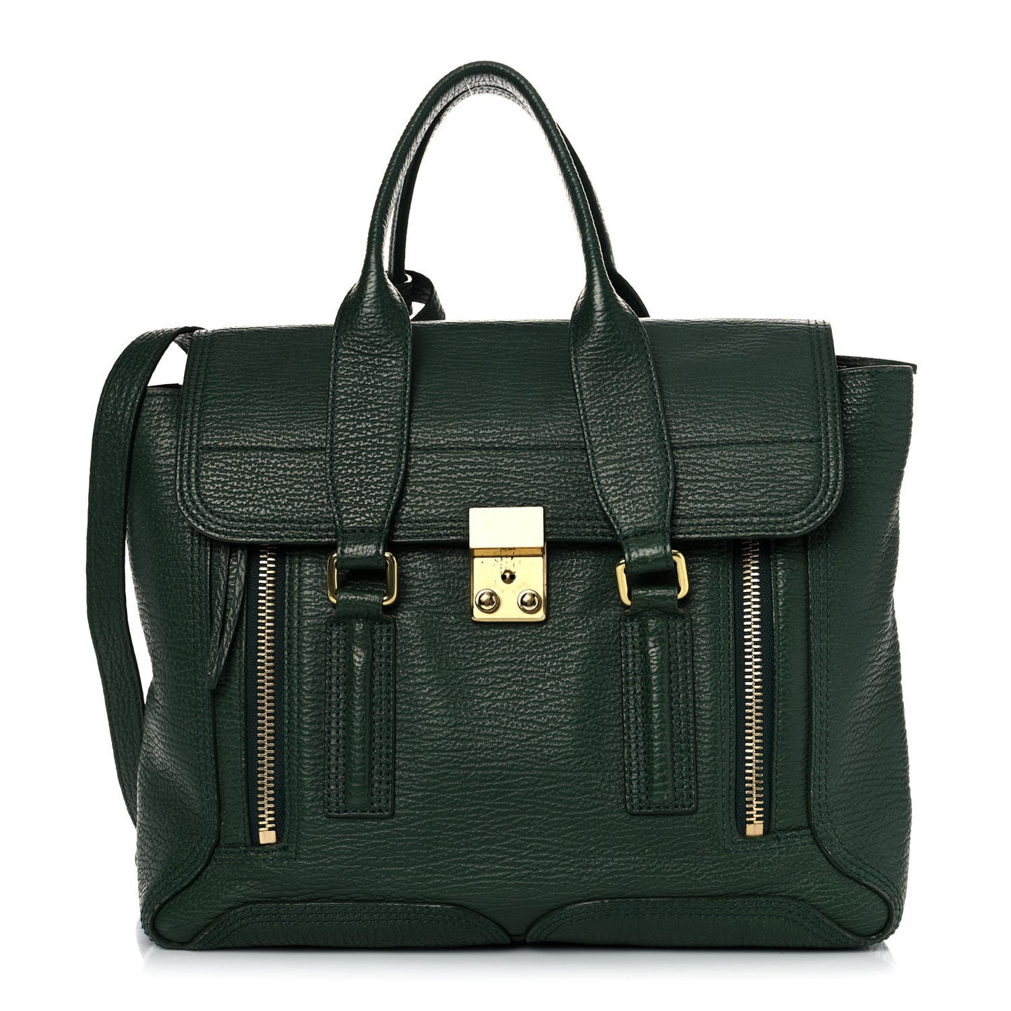 Textured Calfskin Medium Pashli Satchel Jade