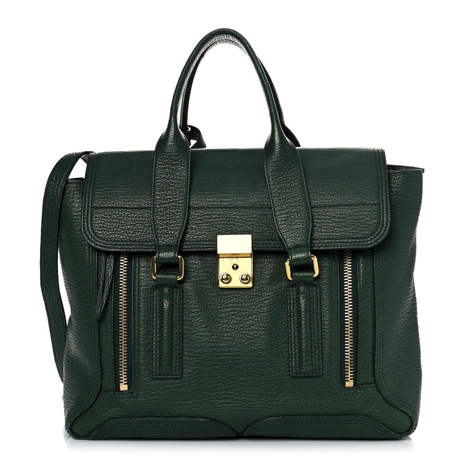 3.1 Phillip Lim Textured Calfskin Medium Pashli Satchel Jade 1 of 43