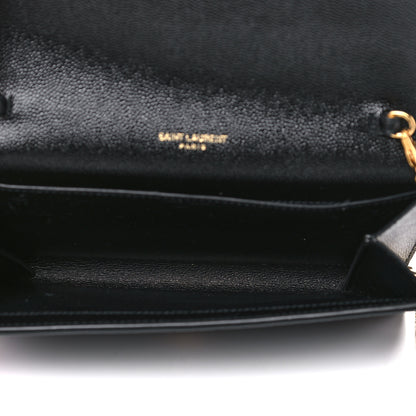 Saint Laurent Grain De Poudre Uptown Chain Wallet Black 6 of 16