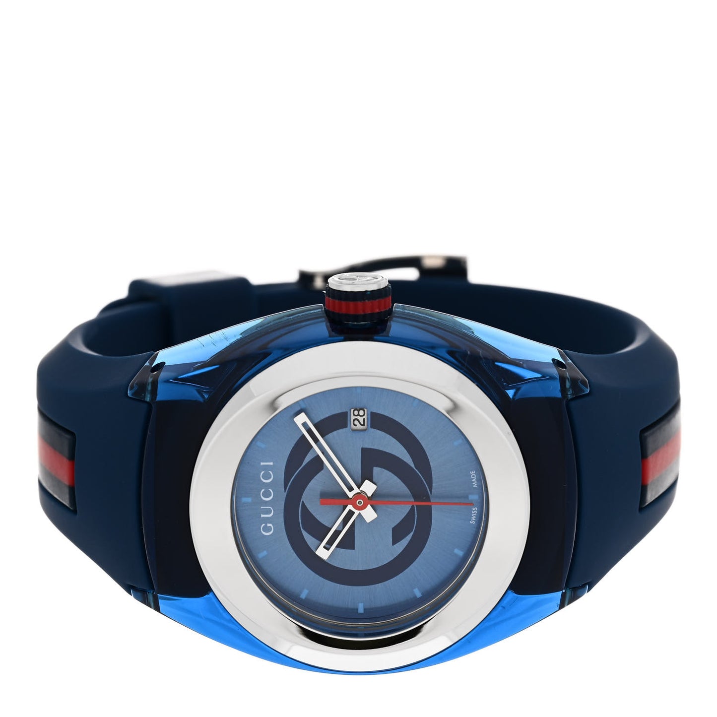Stainless Steel Rubber 36mm Sync Web Quartz Watch Blue