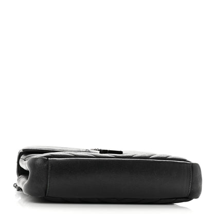 Saint Laurent Sheepskin Matelasse Chevron Monogram Monochrome Medium College Bag Black 4 of 12