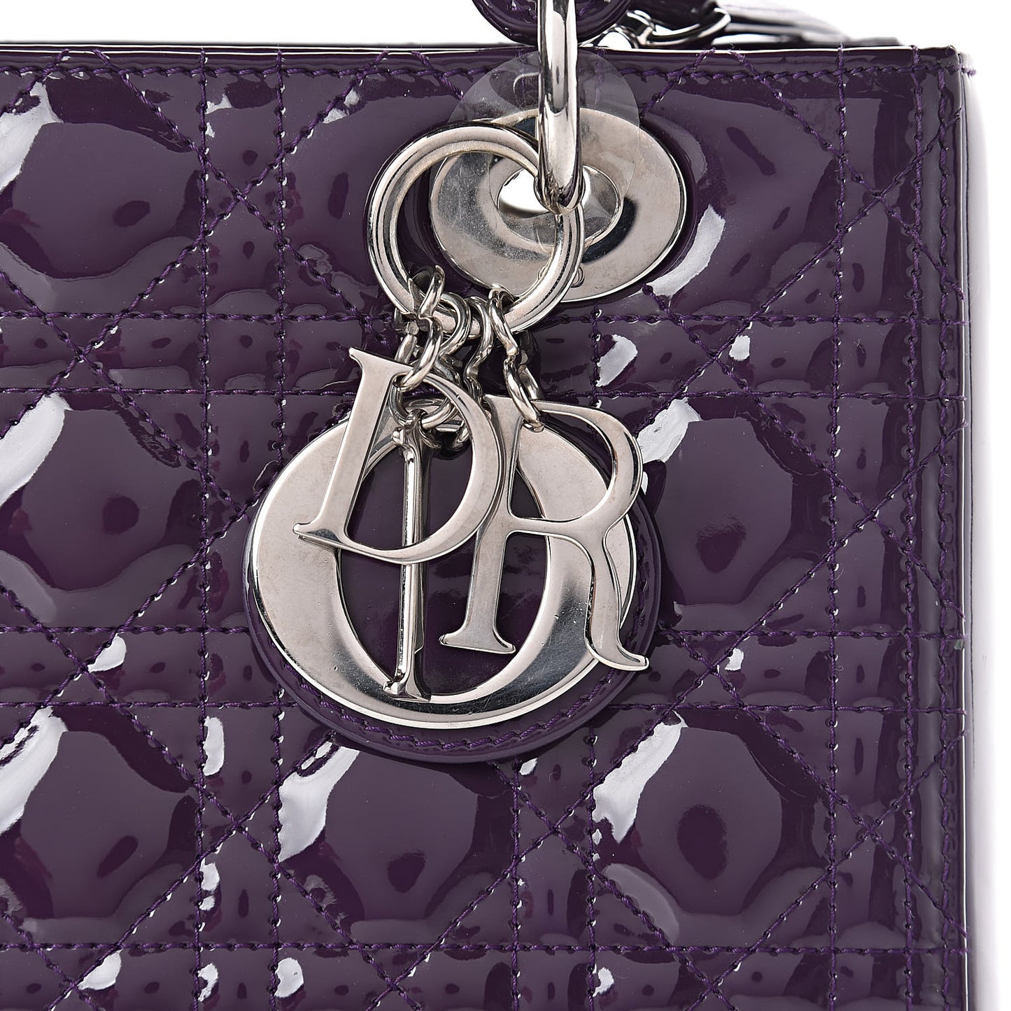 Patent Cannage Medium Lady Dior Purple
