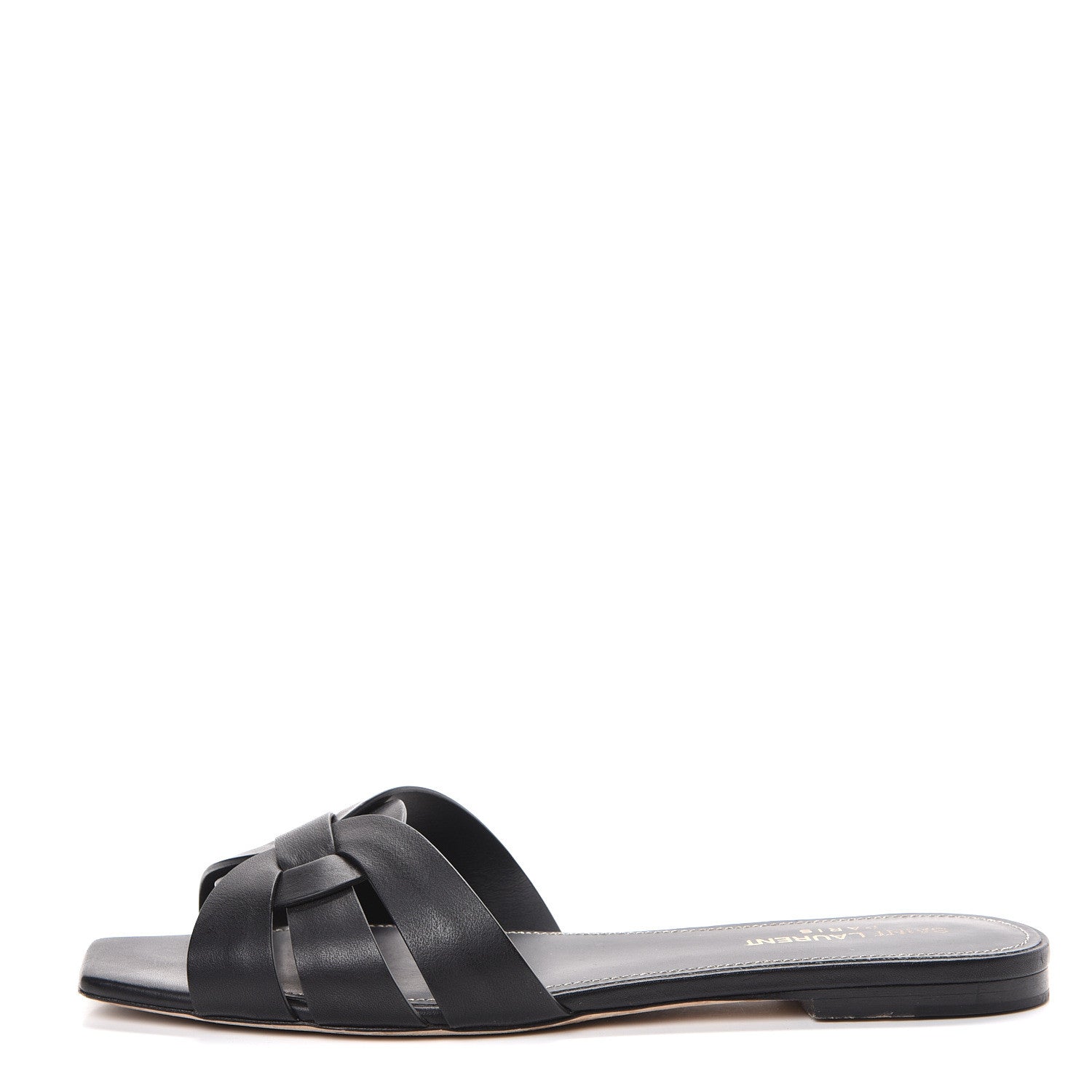 Saint Laurent Calfskin Nu Pied 05 Slide Sandals 39.5 Black 1 of 15