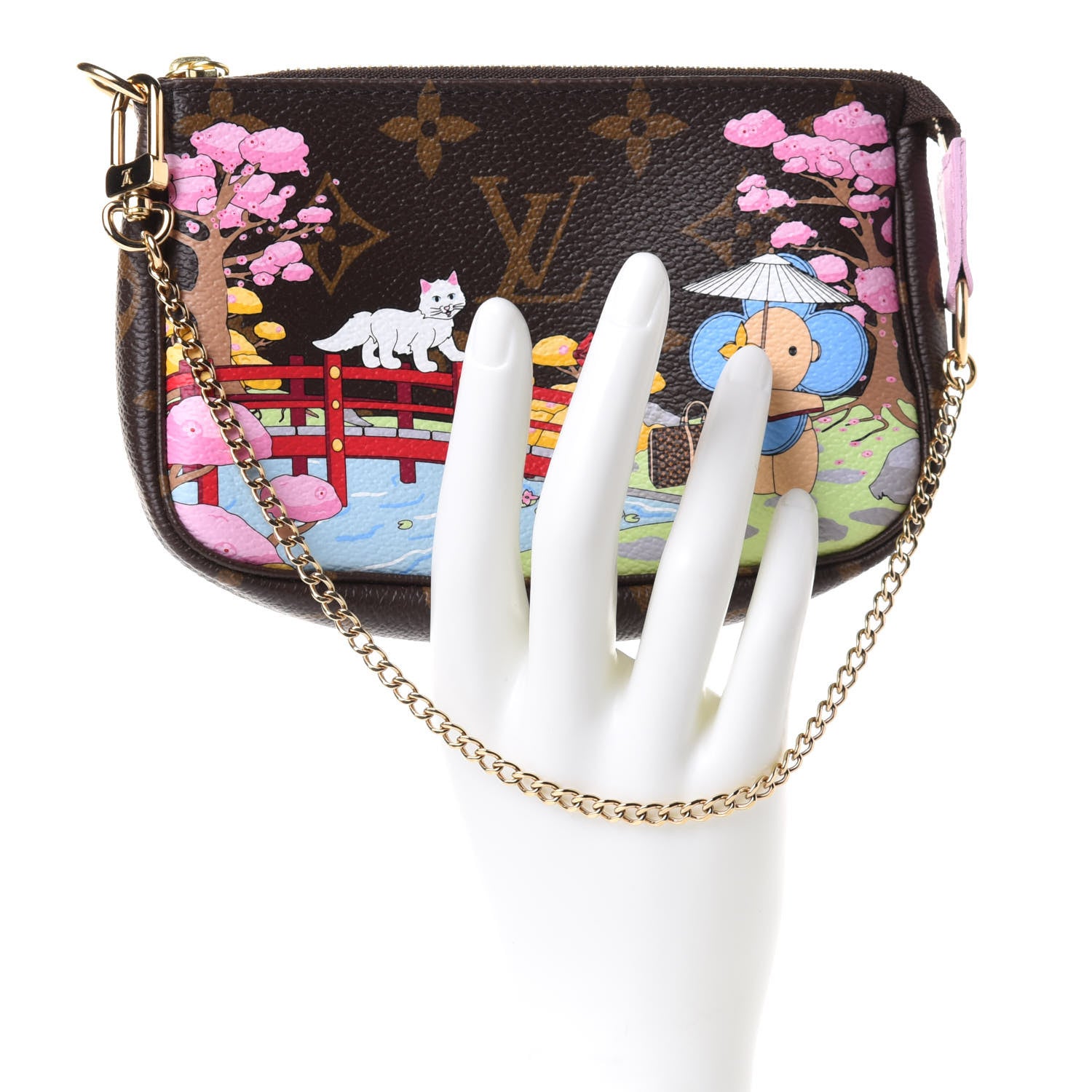 Louis Vuitton Monogram 2021 Christmas Animation Japanese Garden Mini Pochette Accessories Wisteria Pink 2 of 8