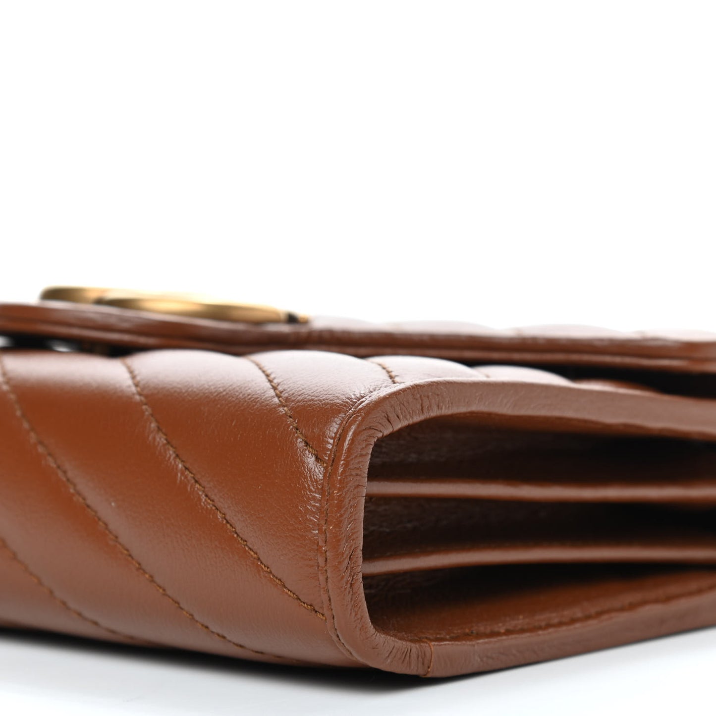 Azalea Calfskin Matelasse Diagonal GG Marmont Chain Wallet Cuir
