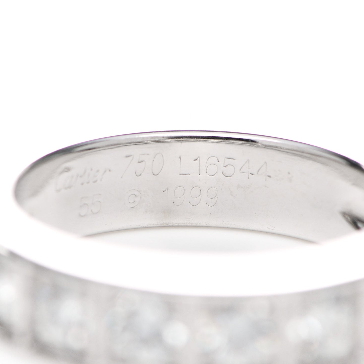18K White Gold Diamond Tectonic Band Ring 55 7.25