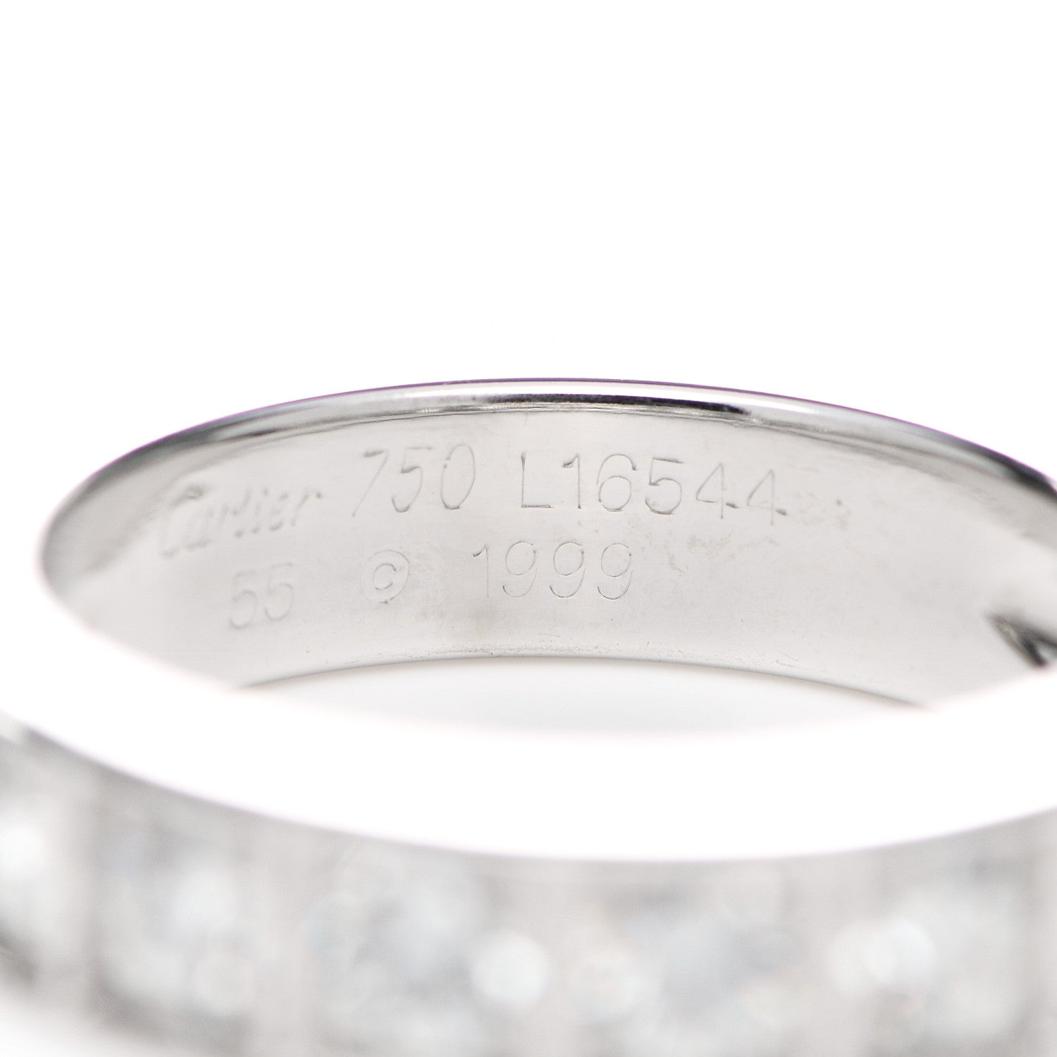 Cartier 18K White Gold Diamond Tectonic Band Ring 55 7.25 4 of 5